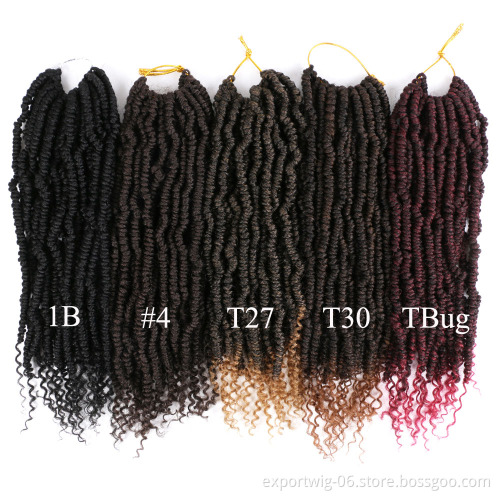 Synthetic Crotchet Hair Extensions Ombre Crochet Braids Fluffy Kinky Twist Braiding Hair Pre Twisted Bomb Spring Twists Hair